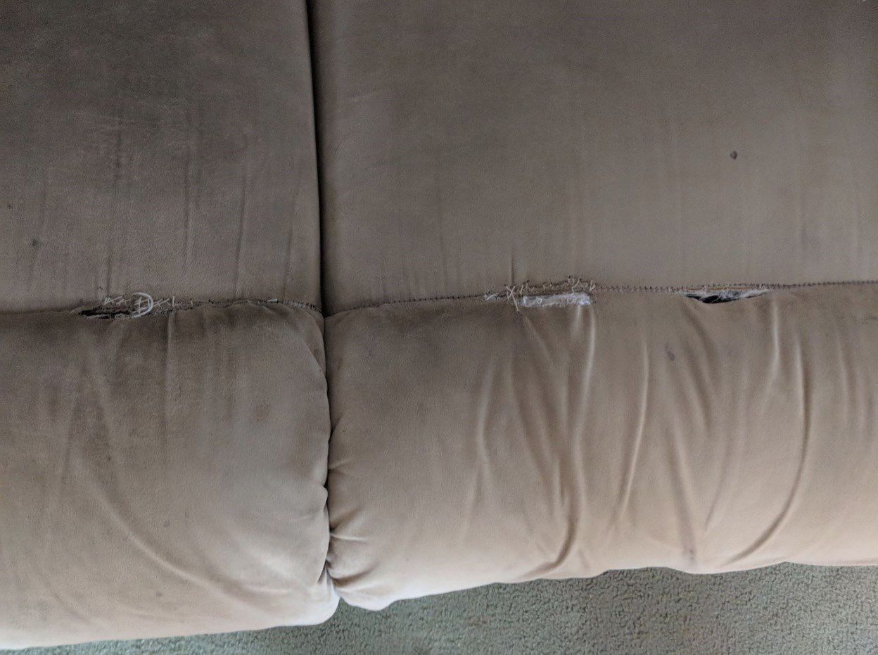 Ripped on three seams